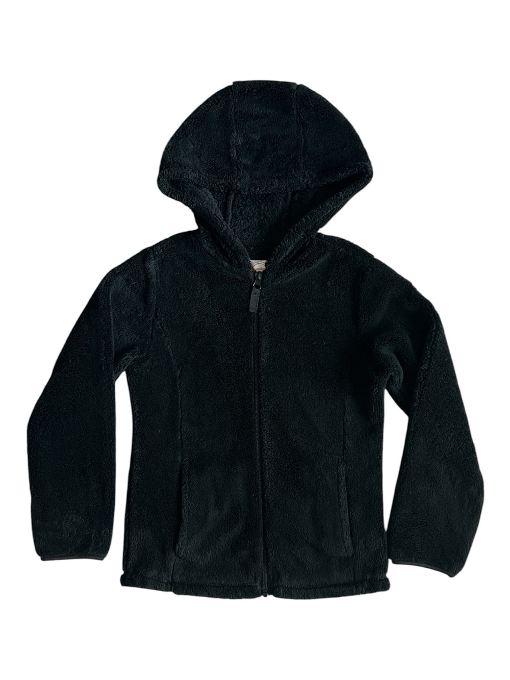 wonder nation Black Hooded Zip-Up Fleece for Kids Size 6/6X